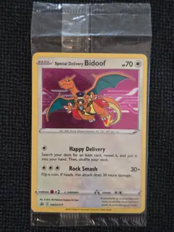 Pokemon TCG Special Delivery Bidoof SWSH177 Black Star Promo Card Sealed - Image 1
