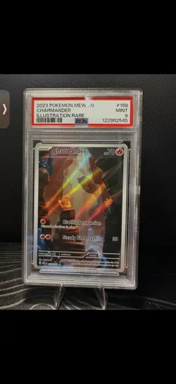 Pokemon Charmander Holo Illustration TCG Card 168/165 PSA 9 Mint - Image 1