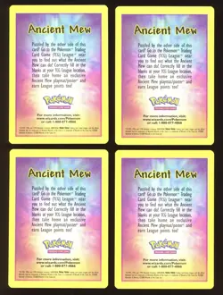 2000 WOTC POKEMON 2000 MOVIE ANCIENT MEW PROMO PACK INSERT CARD LOT OF 4 - Image 1