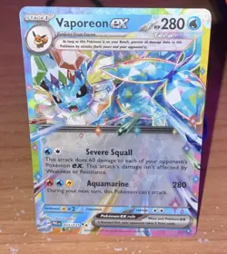 Vaporeon ex 023/131 Sv: Prismatic Evolutions TCG Pokemon Card Holo Foil Rare NM - Image 1