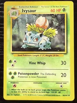 IVYSAUR - 30/102 - Base Set - Pokemon Card - LP - Image 1