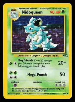 Nidoqueen 7/64 Holo Rare Jungle Pokemon Card - Image 1