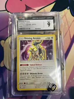 CGC 9 MINT SHINING ARCEUS - 2017 SHINING LEGENDS SHINY HOLO 57/73 - POKEMON CARD - Image 1
