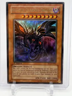 YU-GI-OH RED-EYES DARKNESS DRAGON 1ST EDITION SD1-EN001 TCG KONAMI EFFECT CARD - Image 2
