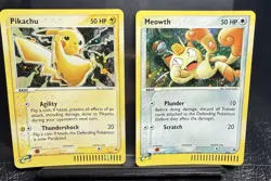 2003 RAW 2 Card lot PIKACHU 12 MEOWTH 13 HOLO Rare POKEMON Promos - Image 1
