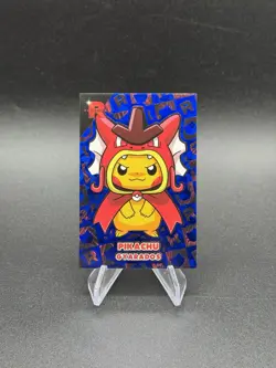 Poncho Pikachu Shiny Gyarados Blue Holo Pokemon Card Database Team Rocket Peru - Image 1