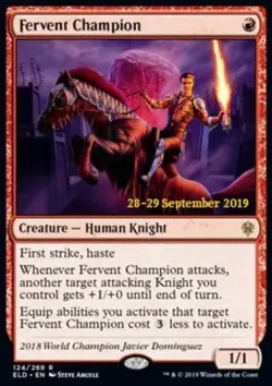 Fervent Champion - Foil Prerelease Promo NM, English MTG Throne Of Eldraine - Image 1