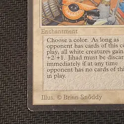 MTG Jihadd Magic the Gathering TCG Arabian Nights White Enchantment MP Banned - Image 4
