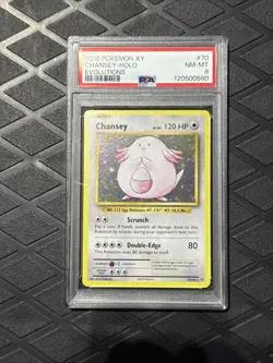 2016 Pokemon XY Evolutions CHANSEY #70/108 Holo 💎 PSA 8 NM/Mint - Image 1