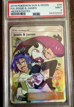 Pokemon TCG Jessie & James Trainer Graded 9 Sun And Moon 2019 - Image 1