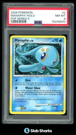 2009 POKEMON POP SERIES 9 #2/17 MANAPHY PSA 8 - Image 1