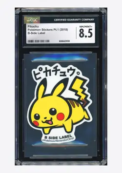 Pokemon CGC 8.5 Pikachu B-Side Label 2018 Stickers Pt.1 Japanese - Image 1