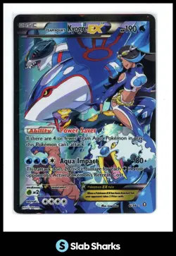 2015 POKEMON XY DOUBLE CRISIS #6/34 TEAM AQUA'S KYOGRE EX FULL ART ULTRA RARE - Image 1