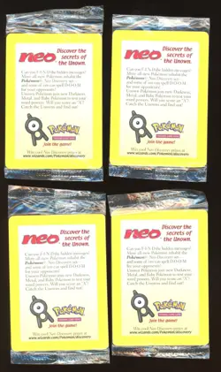 2001 WOTC POKEMON MOVIE ENTEI #34 BLACK STAR PROMO REVERSE HOLO LOT OF 4 SEALED - Image 1