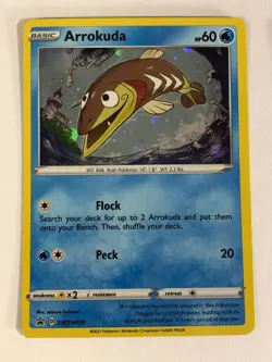 Pokemon TCG Promo Holographic Arrokuda w Swirl SWSH093 Near Mint - Image 1