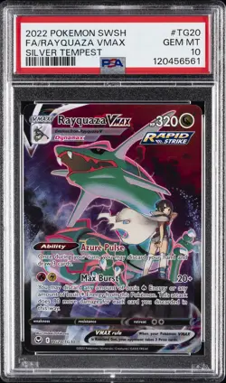 2022 POKEMON SWORD & SHIELD SILVER TEMPEST #TG20 FULL ART/RAYQUAZA VMAX PSA 10 - Image 1