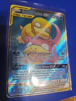 Pokemon TCG Slowpoke and Psyduck GX Ultra Rare Holo Full Art 217/236 - Image 1