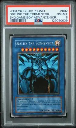 2003 YU-GI-OH! PROMO GAME BOY ADVANCE-SECRET OBELISK THE TORMENTOR PSA 8 - Image 1