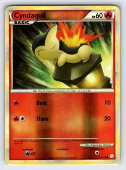 Cyndaquil 61/123 2010 HeartGold SoulSilver Pokemon Card Reverse Holo Common Vlp - Image 1