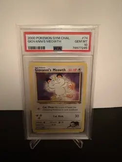 Pokemon Card - Giovanni's Meowth 1st Edition Gym Challenge 74/132 Common PSA 10 - Image 1