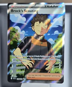 Brock's Scouting Full Art Ultra Rare Holo Card 179/159 Journey Together - Image 1