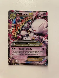 Pokemon M Mega Mewtwo EX Ultra Rare Holo TCG Card 64/162 XY Breakthrough - Image 1