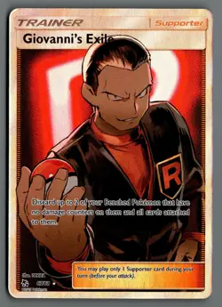 Giovanni's Exile (Full Art) 67/68 Hidden Fates Pokemon Card - Image 1