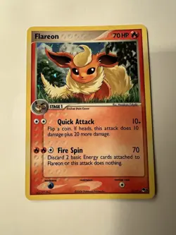 Pokemon TCG Flareon Holo Card Pop Series 3 2/17 Near Mint Condition - Image 1