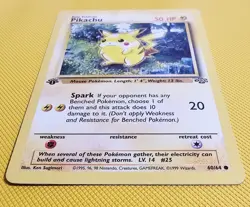 1999 Pokemon TCG Pikachu Card 60/64 Jungle 1st Edition Red Cheeks LP - Image 2