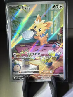 Pokemon TCG-White Flare Lillipup 154/086 Illustration Rare Card NM/M - Image 1