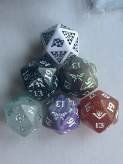 OVERSIZED D20 SPINDOWN Die Lot of 6 Magic the Gathering MTG - Image 1