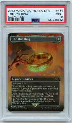 2023 Magic the Gathering Lord of the Rings The One Ring Scene Foil PSA 9 - Image 1