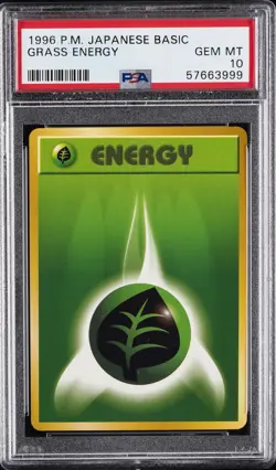 1996 POKEMON JPN BASIC GRASS ENERGY PSA 10 - Image 1