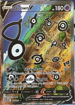 Unown V Alt Full Art Ultra Rare - 177/195 - Silver Tempest Pokemon 2022 - Image 1