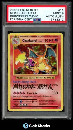 2016 POKEMON XY EVOLUTIONS 11/108 CHARIZARD HOLO MITSUHIRO ARITA AUTO AUTH PSA 9 - Image 1