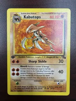 Pokemon TCG Kabutops 1st Edition 24/62 Fossil Unlimited Non-Holo Card LP+ - Image 1