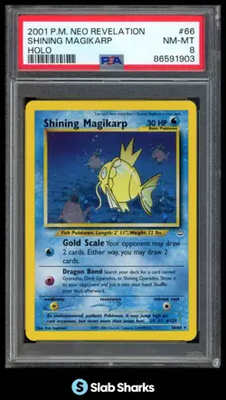 2001 POKEMON NEO REVELATION #66/64 SHINING MAGIKARP PSA 8 - Image 1