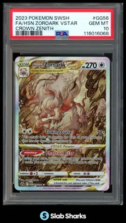2023 POKEMON SWSH CROWN ZENITH HISUIAN ZOROARK VSTAR GALARIAN GALLERY PSA 10 - Image 1