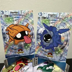 Pokemon Database Shiny Set Shellder Cloyster Shiny Sparkle Holo Set Of 2 - Image 1