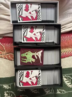 4 ETBs full Of Bulk, Reverse Holos, Holo Rates, V & Ex Pokemon, and IR. - Image 1