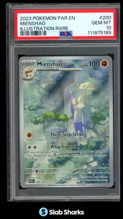 2023 POKEMON SV PARADOX RIFT - PAR EN #200/182 MIENSHAO ILLUSTRATION RARE PSA 10 - Image 1