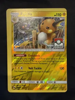 Pokemon League Challenge Raichu TCG Super Heavy Miscut 41/147 3rd Place Promo - Image 1