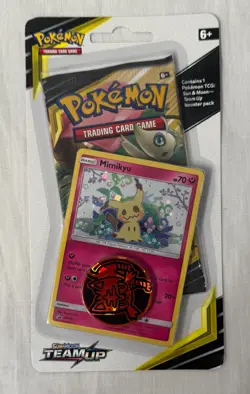 2019 POKEMON SUN & MOON TEAM-UP BOOSTER MIMIKYU SM163 COIN SEALED BLISTER PACK A - Image 1
