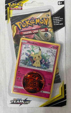 2019 POKEMON SUN & MOON TEAM-UP BOOSTER MIMIKYU SM163 COIN SEALED BLISTER PACK A - Image 2