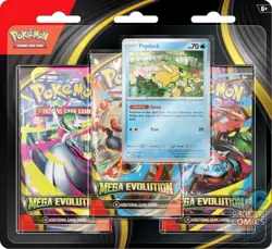 Pokemon TCG Mega Evolution 3-Pack Blister Pack Factory Sealed New Psyduck ME01 - Image 1