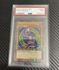 YU-GI-OH 2023 TN23 DARK MAGICIAN QUARTER CENTURY RARE #EN001 PSA 9 - Image 1