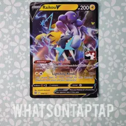 Pokemon Card Raikou V 048/172 Ultra Rare Sword Shield Prize Pack Series 3 LP - Image 1