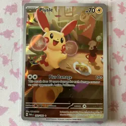 Pokemon TCG Paradox Rift Plusle 193 Illustration Rare Holo Card Full Art Mint - Image 1