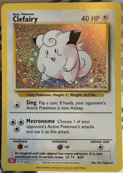 Clefairy Holo 013/034 English Pokemon Trading Card Game Classic 2023 - Image 1