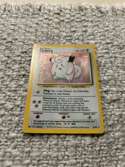 Pokemon TCG Clefairy Holo Rare Card Base Set 5/102 - Image 1